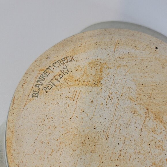 Beautiful Blanket Creek Pottery Spoon Rest Blue Green Glaze 6.5" diam - Picture 5 of 5